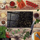 ANTİBAKTERİYEL CAM KESME TAHTASI | BASKILI KESİM TABLASI | 25x35 cm